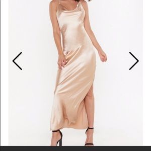 Satin champagne dress